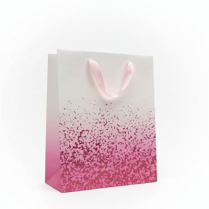 Pink & White Gift Bag - With Pink Speckled Pattern - Medium Gift Bag