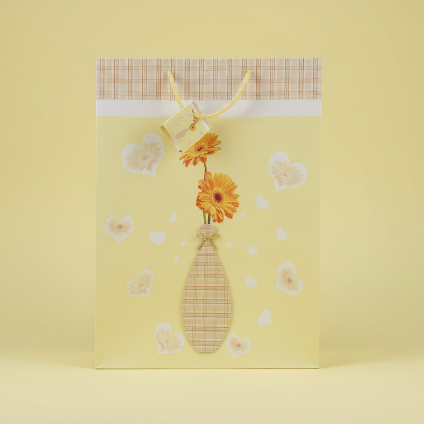 Yellow Sunflower Large Giftbag - 3D Vase
