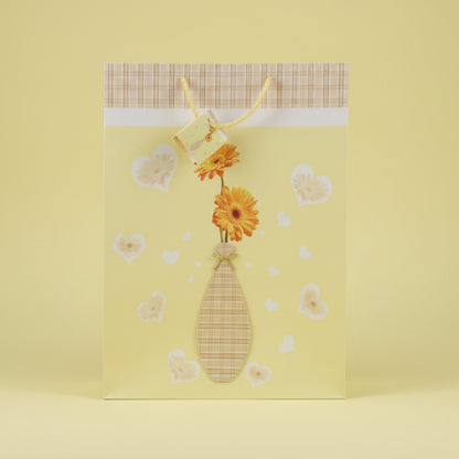 Yellow Sunflower Large Giftbag - 3D Vase