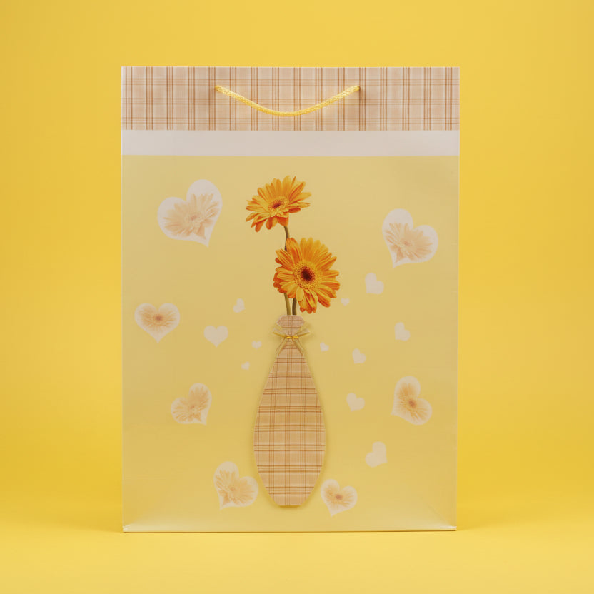 Yellow Sunflower Large Giftbag - 3D Vase