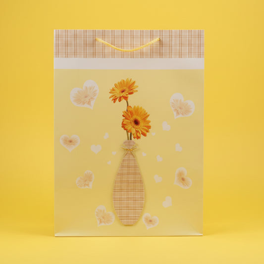 Yellow Sunflower Large Giftbag - 3D Vase