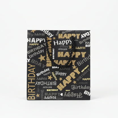 Happy Birthday MinI Gift Bag - Black