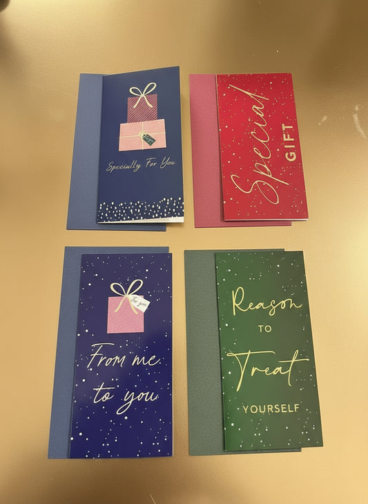 4Pcs Money Wallet - Festive Blank Cards