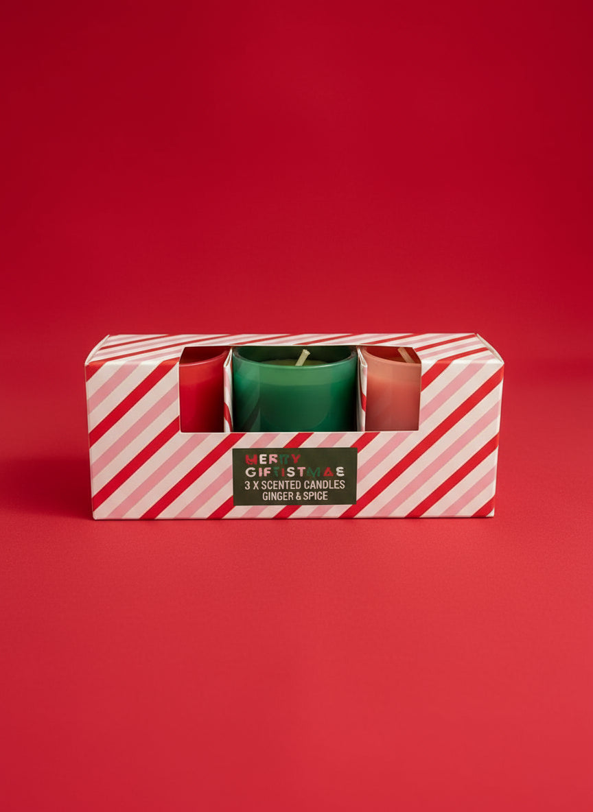 3 x Gingerbread Scented Festive Candles