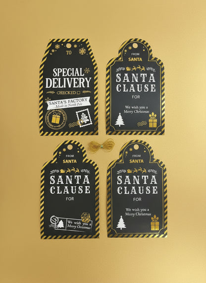 4Pc Large Festive Gift Tags