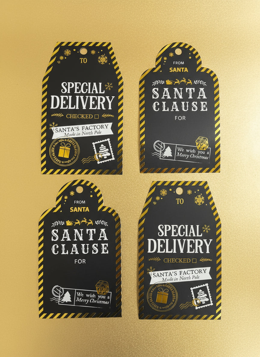 4Pc Large Festive Gift Tags