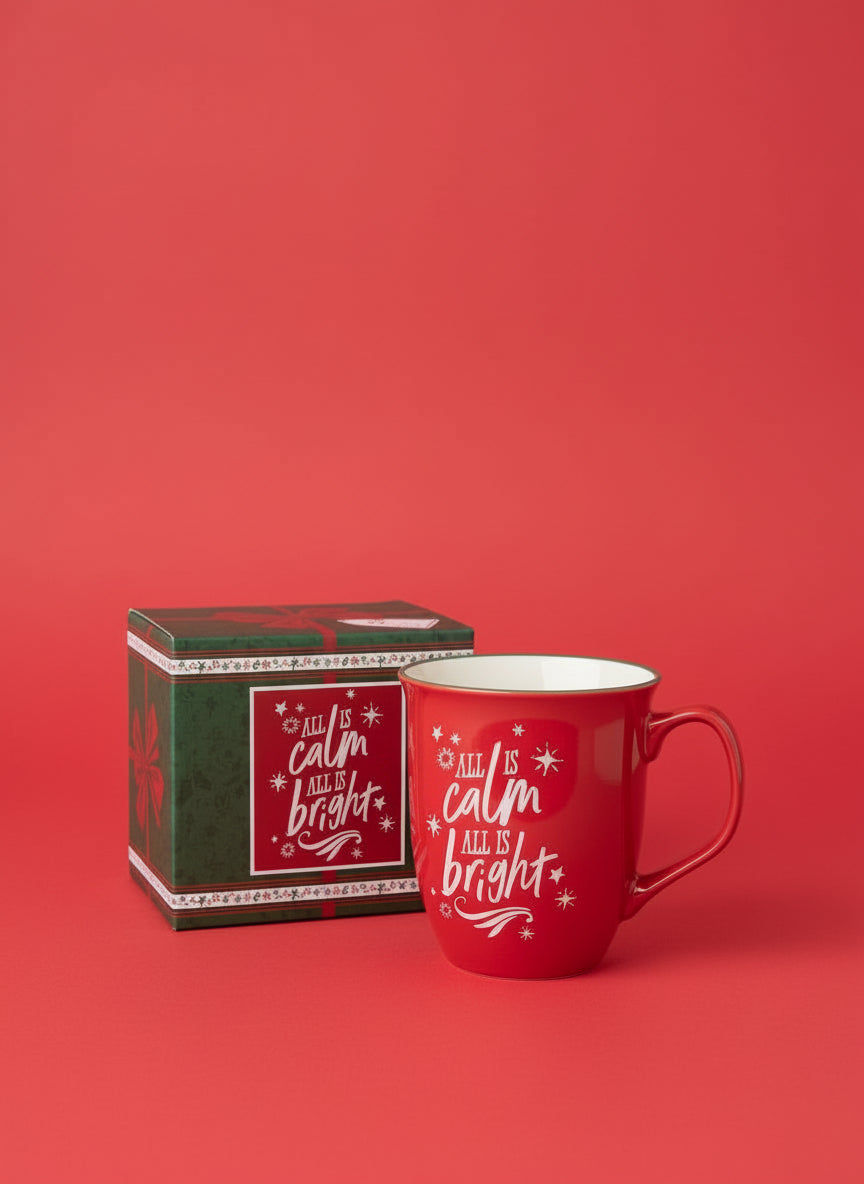 Christ The Saviour is Born Red Ceramic Mug