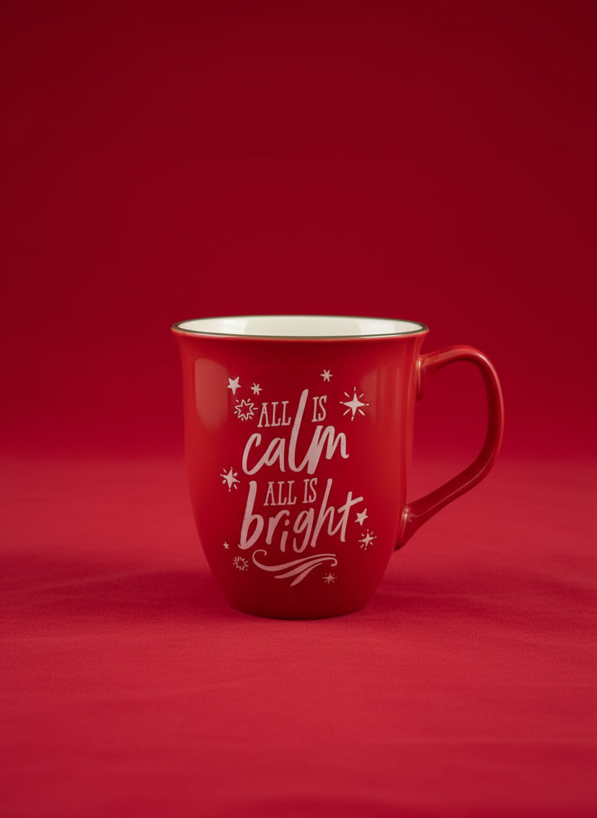 Christ The Saviour is Born Red Ceramic Mug