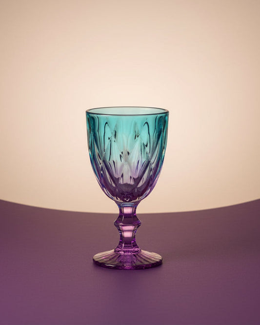 Tropical Wine Glass 330ml - Purple & Blue