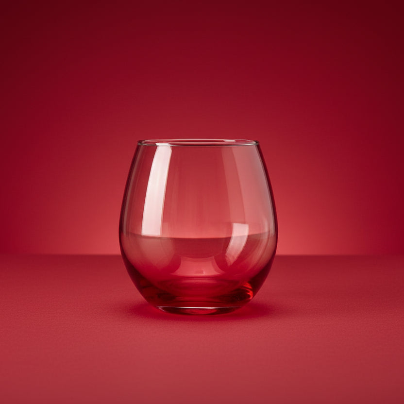 Red Base Stemless Loose Glass 475ml