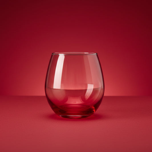Red Base Stemless Loose Glass 475ml