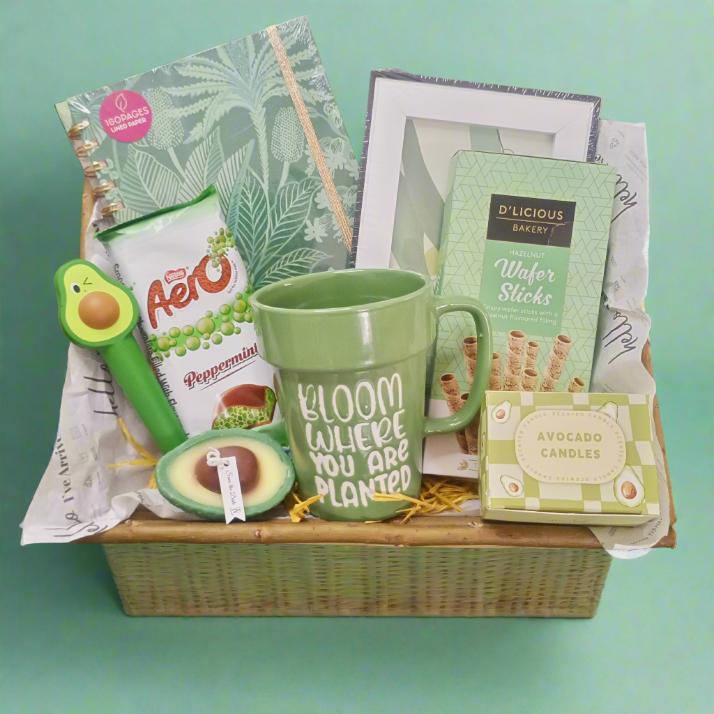 Blooming Green Delights Gift Basket