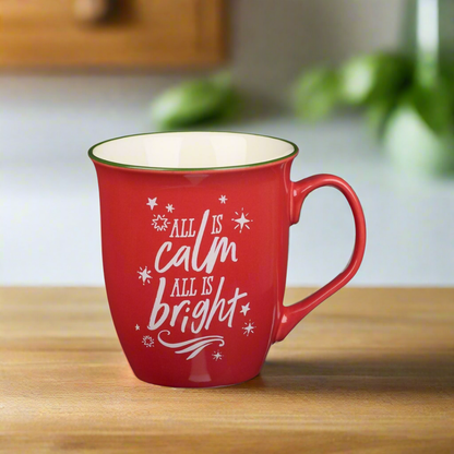 All Is Calm, All Is Bright Red Ceramic Mug