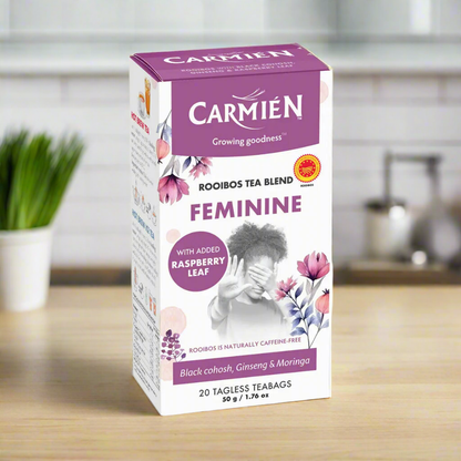 Carmién Feminine with Raspberry Leaf (20 Teabags) Rooibos Tea