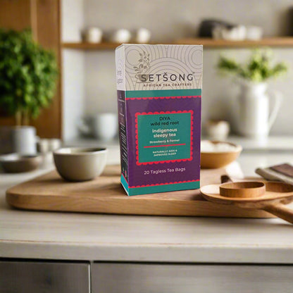 Setsong - Diya Wild Red Root Tea: Strawberry & Fennel Tea - 20 Tagless Teabags