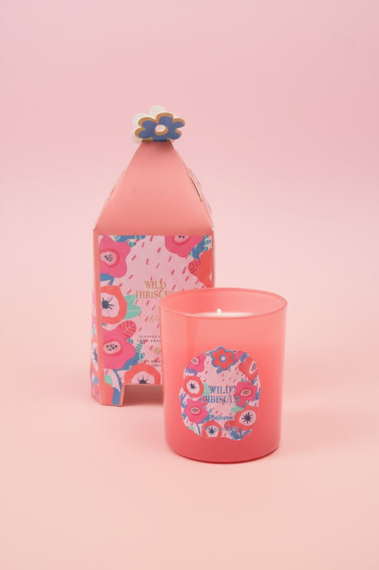 Petal Wild Hibiscus Scented Candle - 7x8cm