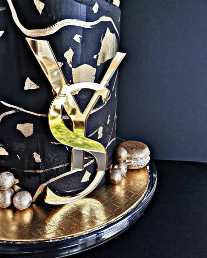 Dahlia - Black & Gold Themed Cake (40th Birthday Cake)