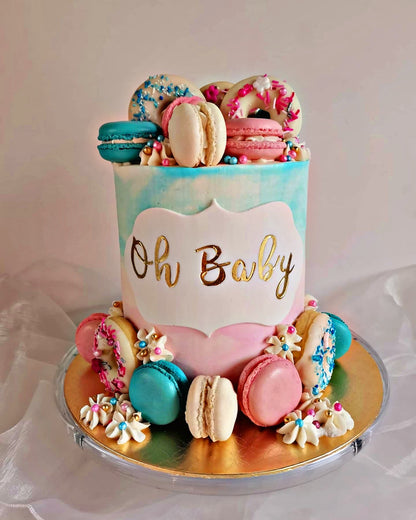 Gender Reveal Ombre Cake