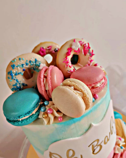 Gender Reveal Ombre Cake