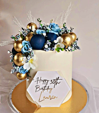 Navy & Gold Birthday Cake