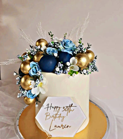 Navy & Gold Birthday Cake