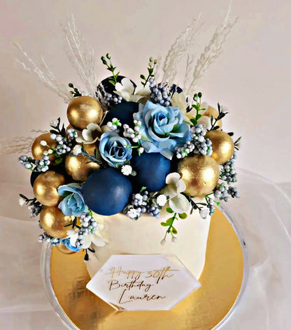 Navy & Gold Birthday Cake